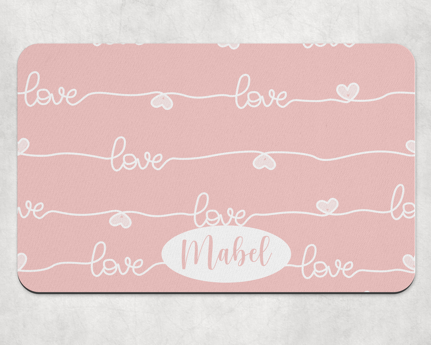 Personalised Pet Bowl Mat Love design