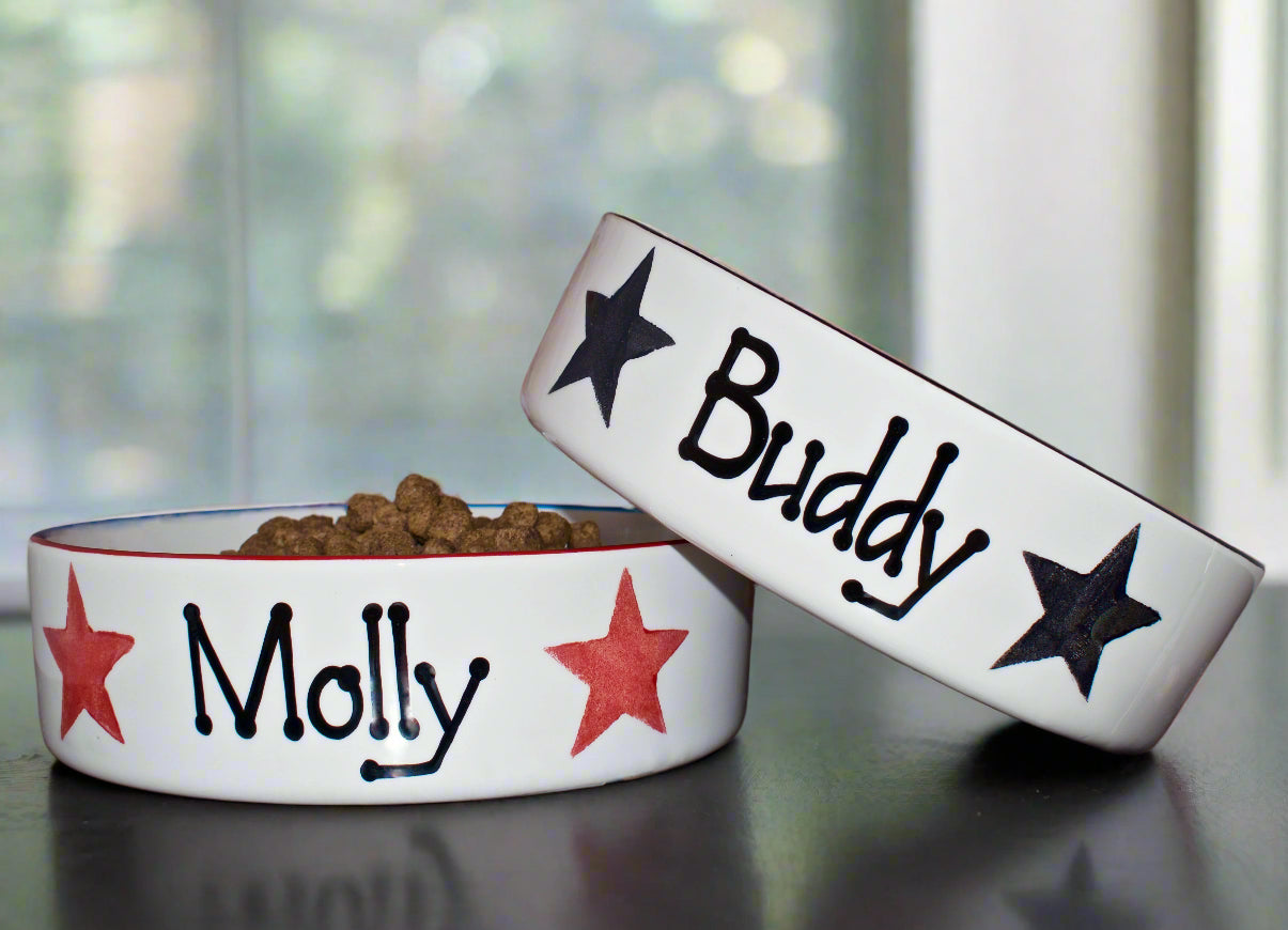 Personalised Straight Sided Star Print Bowl