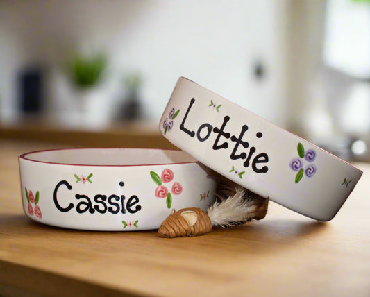 Personalised Straight Sided Roses Bowl