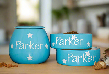 Personalised Straight sided Polka design Treat Jar set