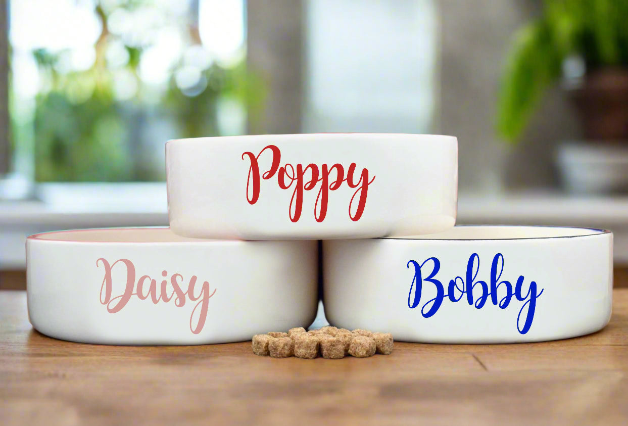 Personalised Straight Sided Script Font bowl
