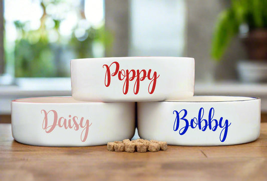 Personalised Straight Sided Script Font bowl