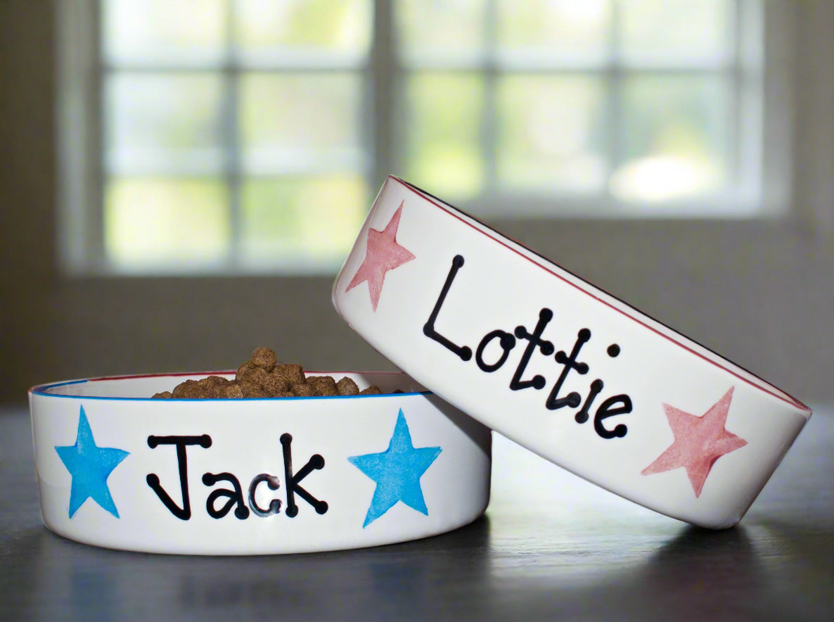 Personalised Straight Sided Star Print Bowl