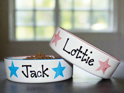 Personalised Straight Sided Star Print Bowl