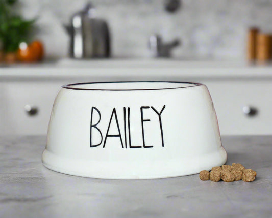 Personalised Slanted Skinny Font Bowl
