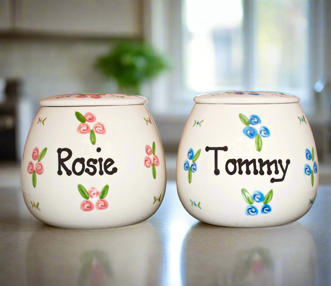 Personalised Treat Jar Roses Design