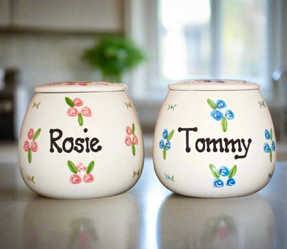 Personalised Treat Jar Roses Design