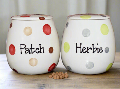 Personalised Treat Jar Spotty Design