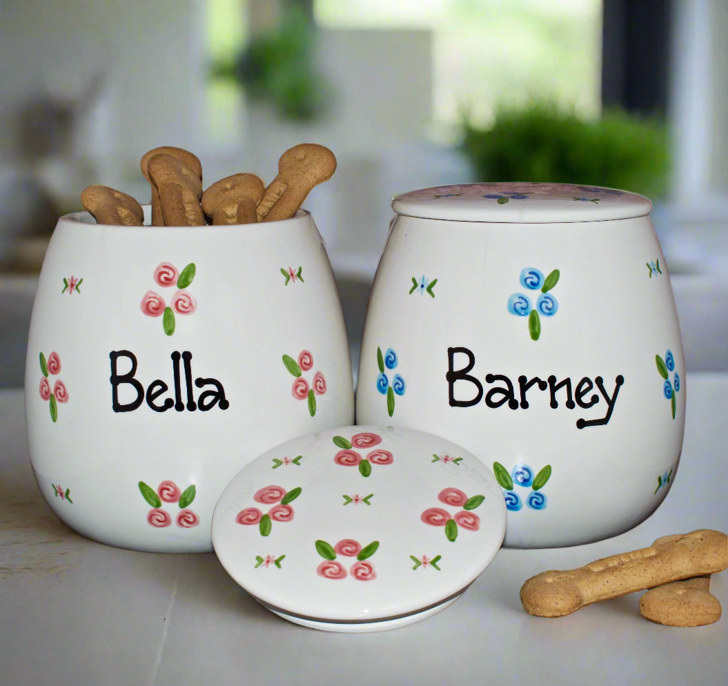 Personalised Treat Jar Roses Design