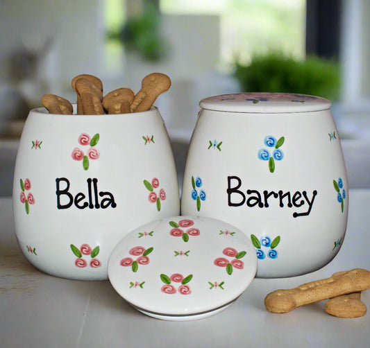 Personalised Treat Jar Roses Design