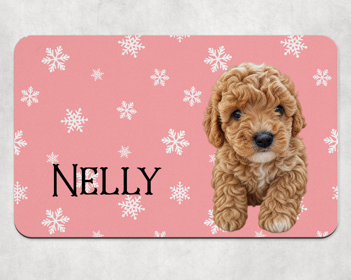 Personalised Christmas Pet Portrait bowl mat