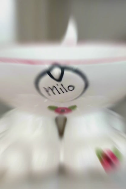 Personalised Dog Leg Bowl Poppy Design