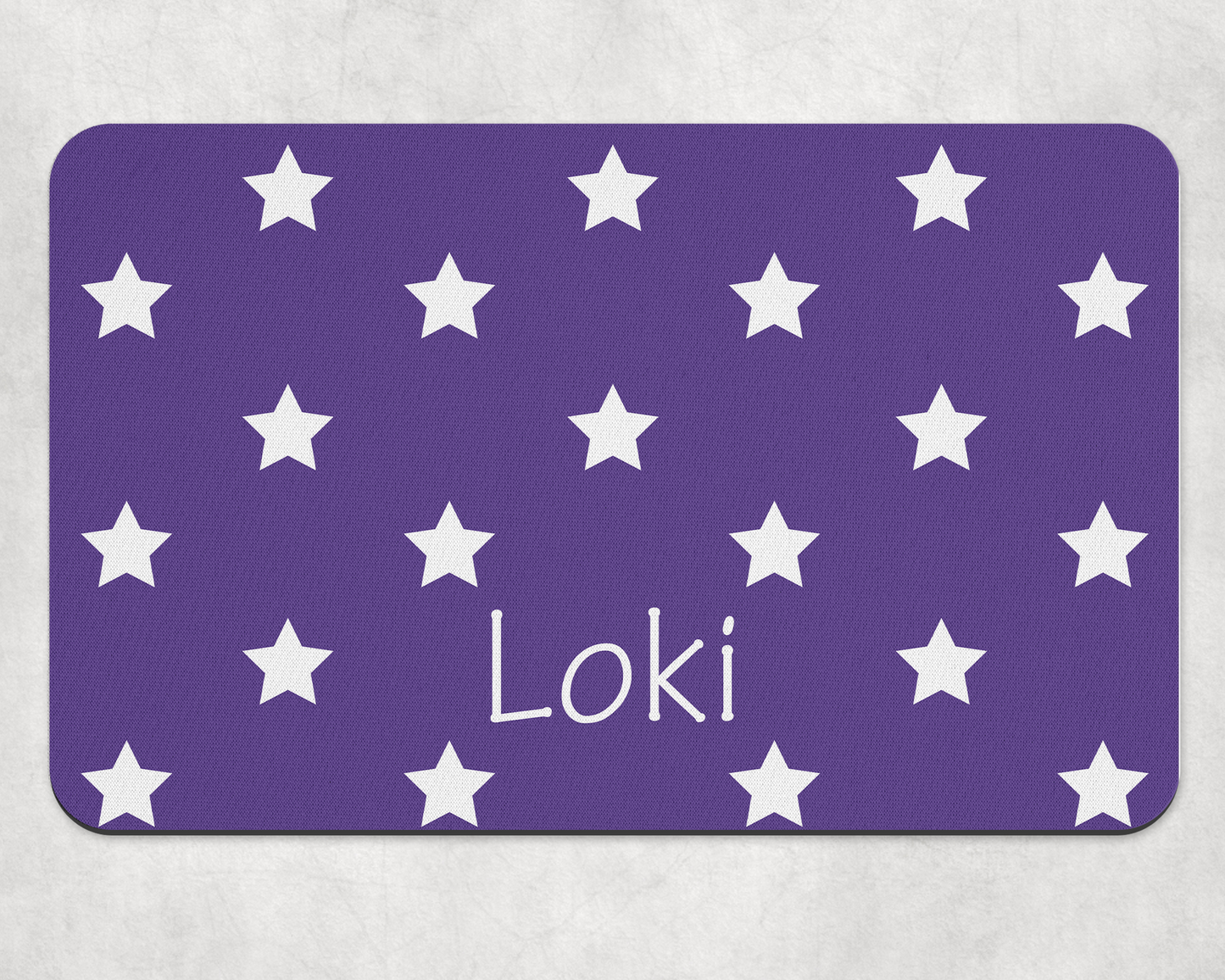 Personalised Pet Bowl Mat Polka Star Design