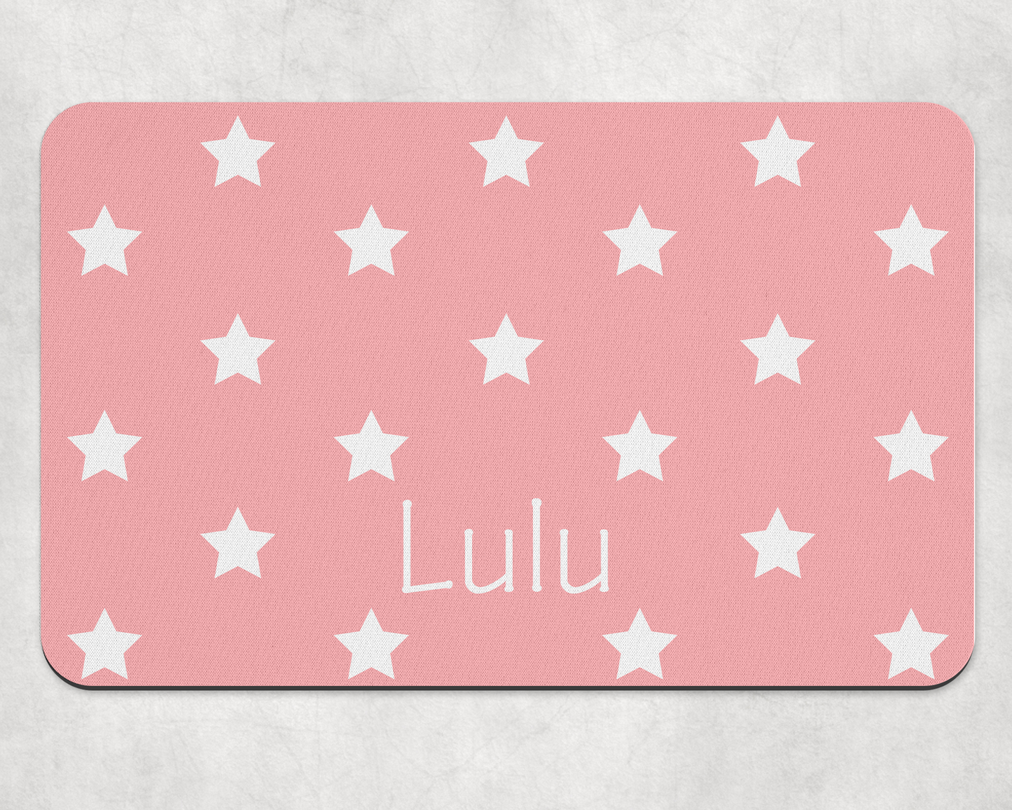 Personalised Pet Bowl Mat Polka Star Design