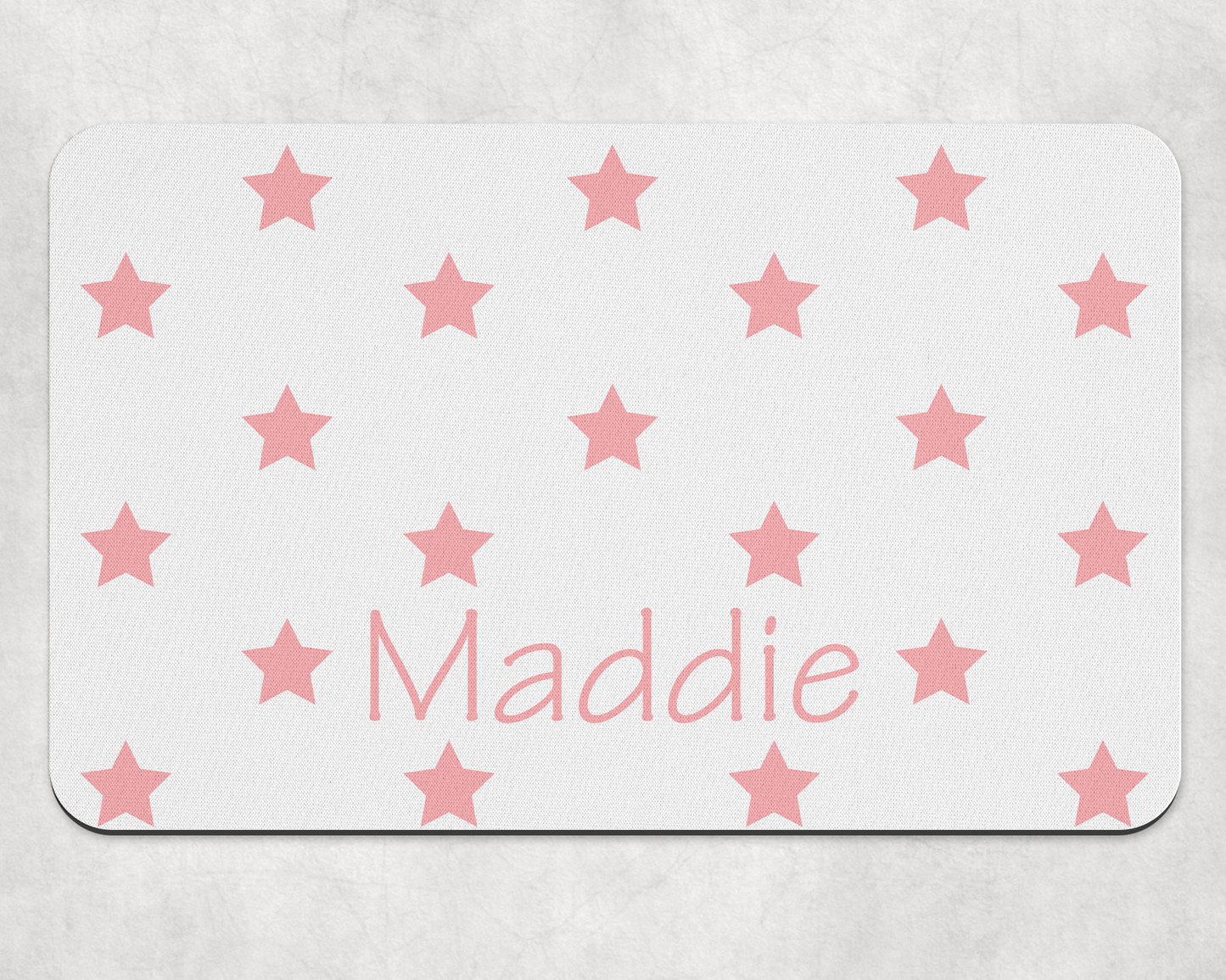 Personalised Straight Sided Polka Star bowl and mat set