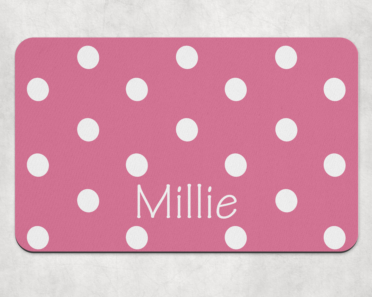 Personalised Pet Bowl Mat Polka Dot Design