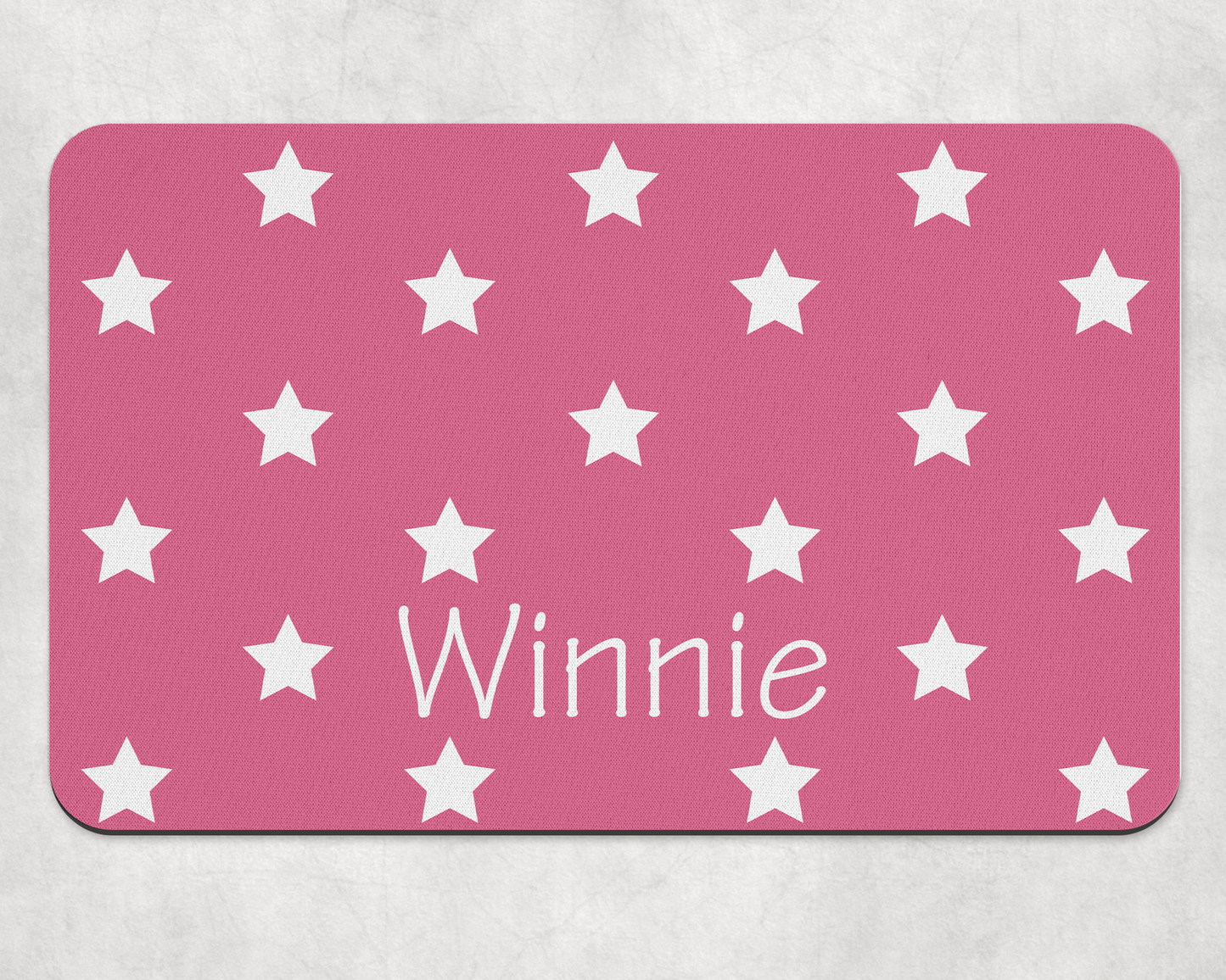 Personalised Pet Bowl Mat Polka Star Design