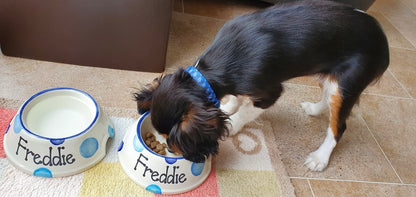 Personalised Slanted Spotty Bowl