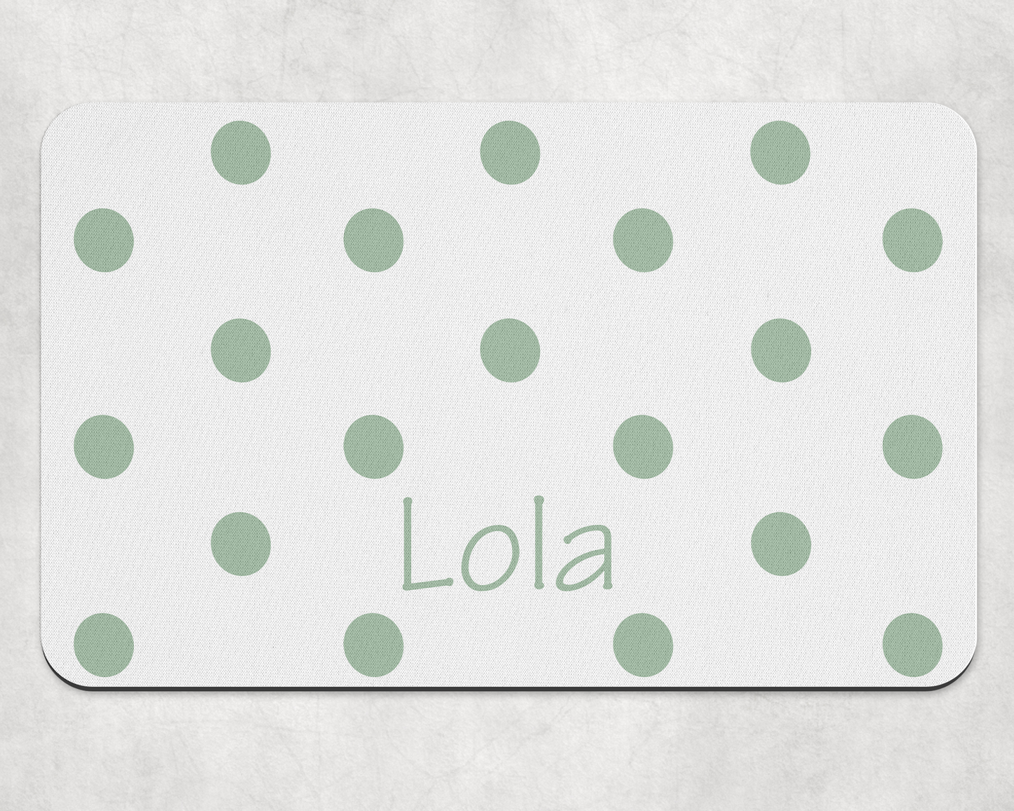 Personalised Pet Bowl Mat polka dot Confetti Design