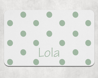 Personalised Pet Bowl Mat polka dot Confetti Design