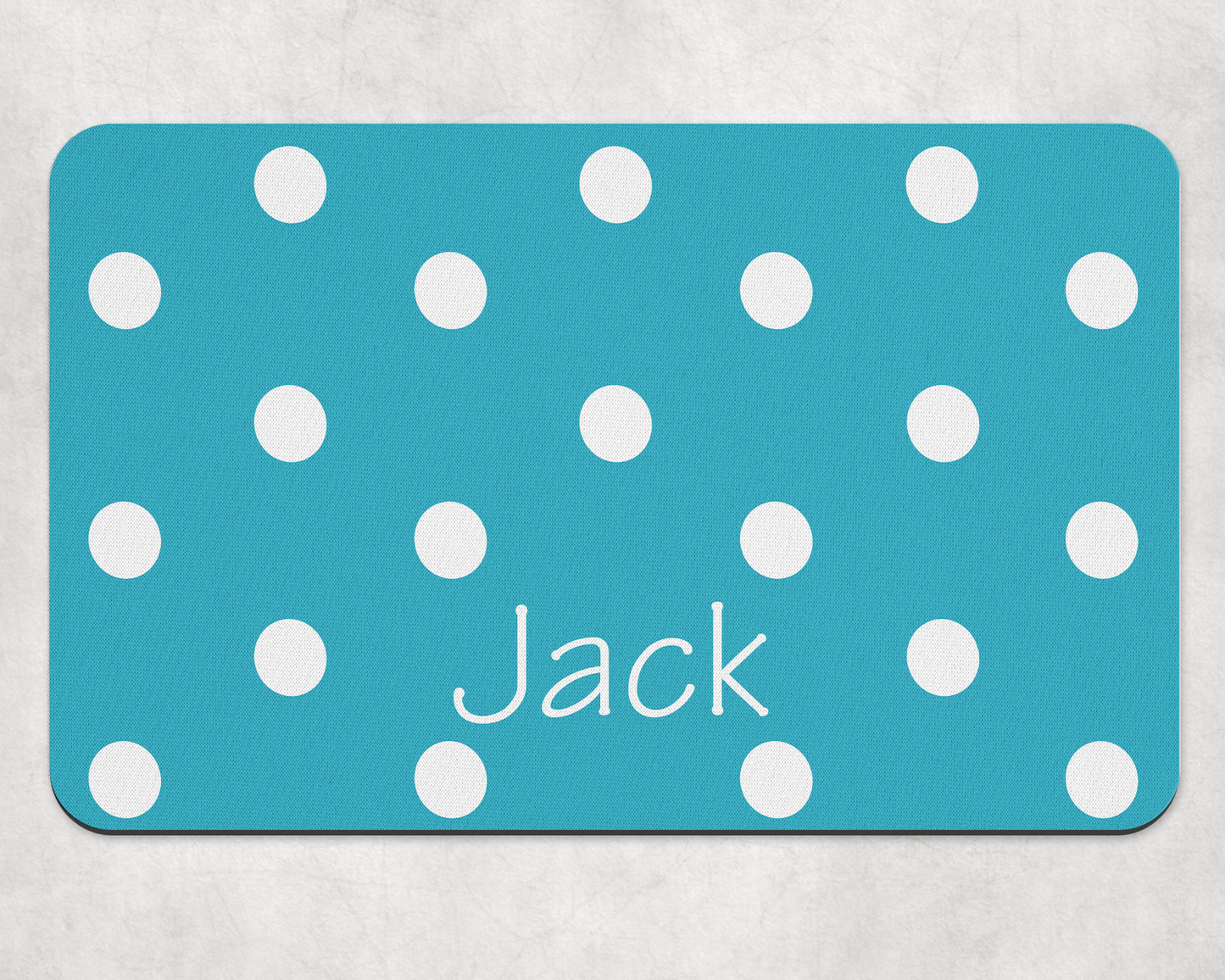 Personalised Pet Bowl Mat Polka Dot Design