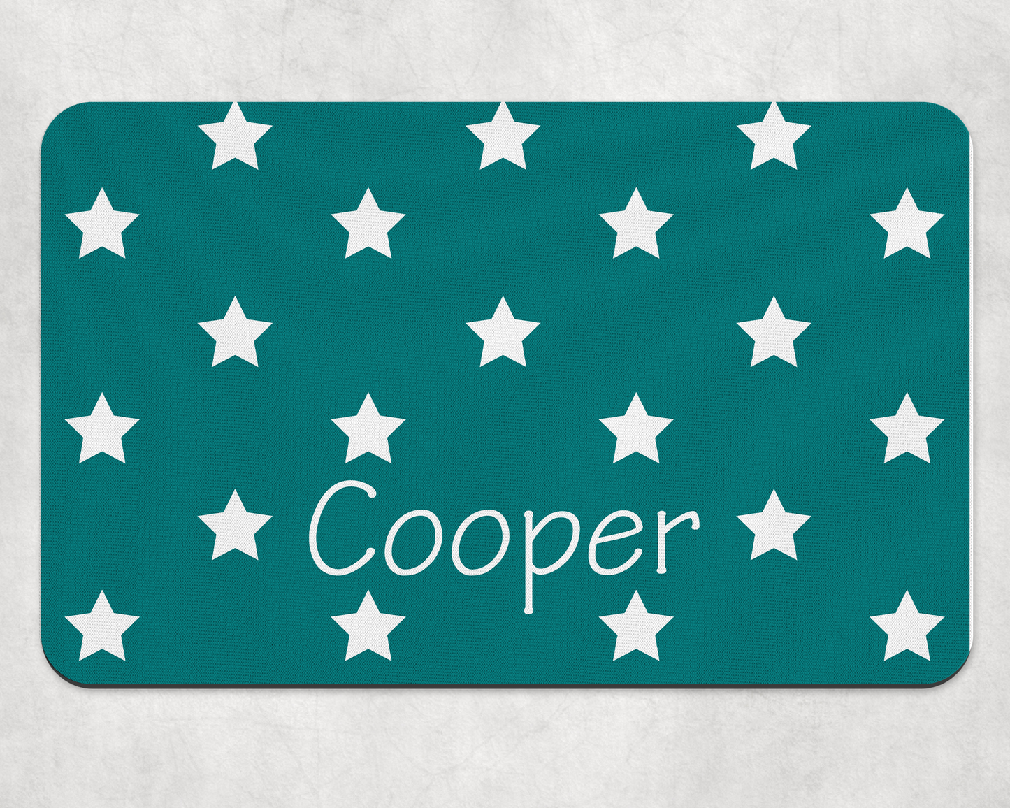 Personalised Pet Bowl Mat Polka Star Design