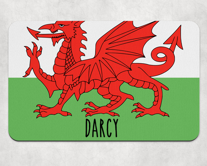 Personalised Pet Bowl Mat Flag Design