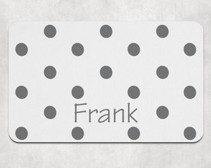Personalised Pet Bowl Mat polka dot Confetti Design