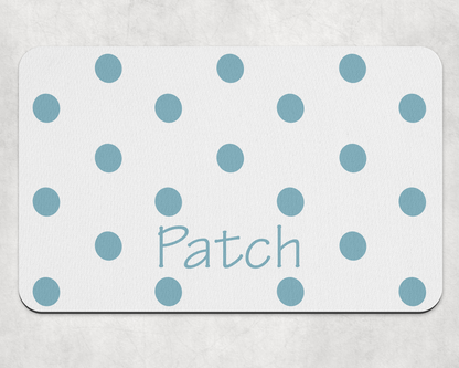 Personalised Pet Bowl Mat polka dot Confetti Design