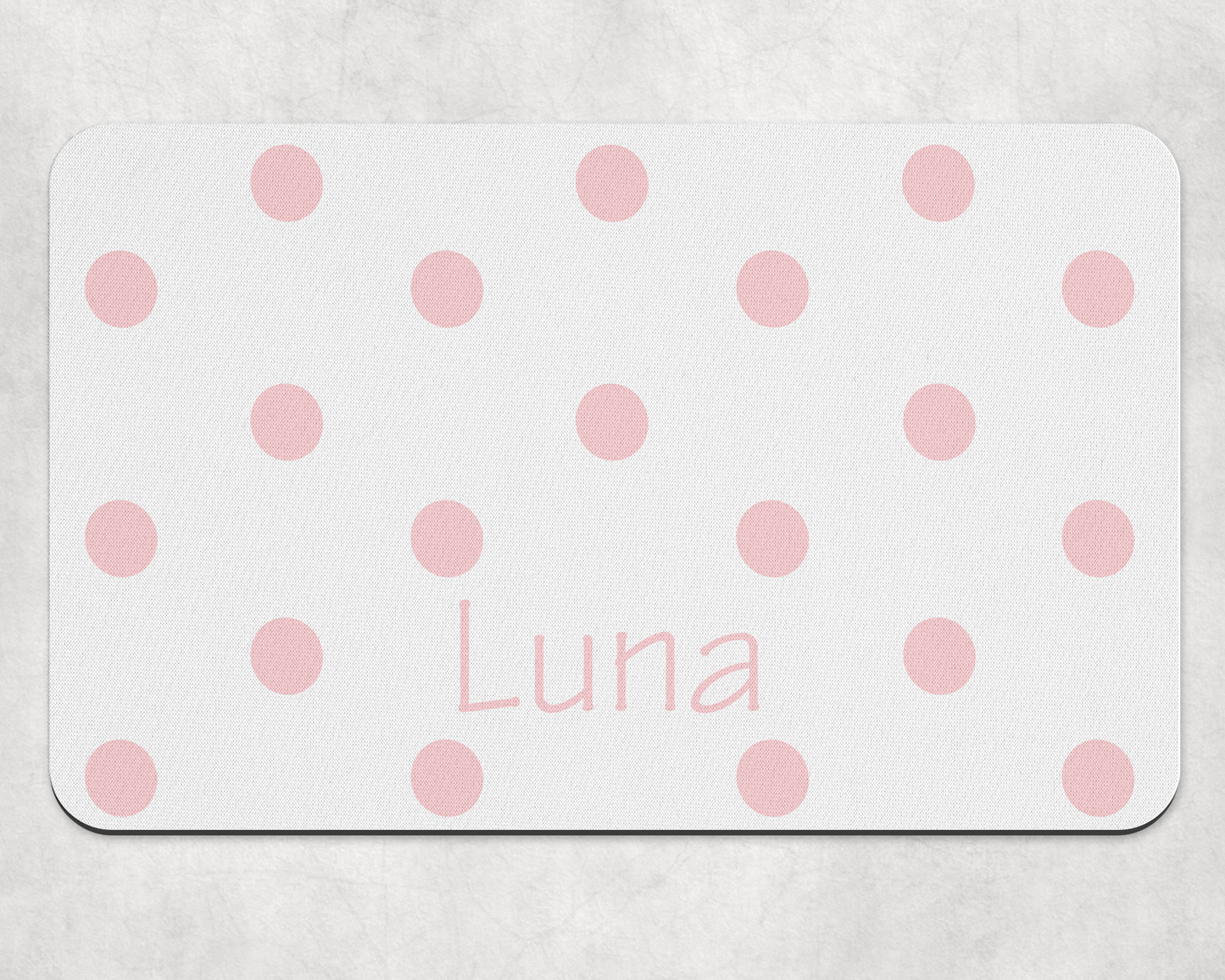 Personalised Pet Bowl Mat polka dot Confetti Design