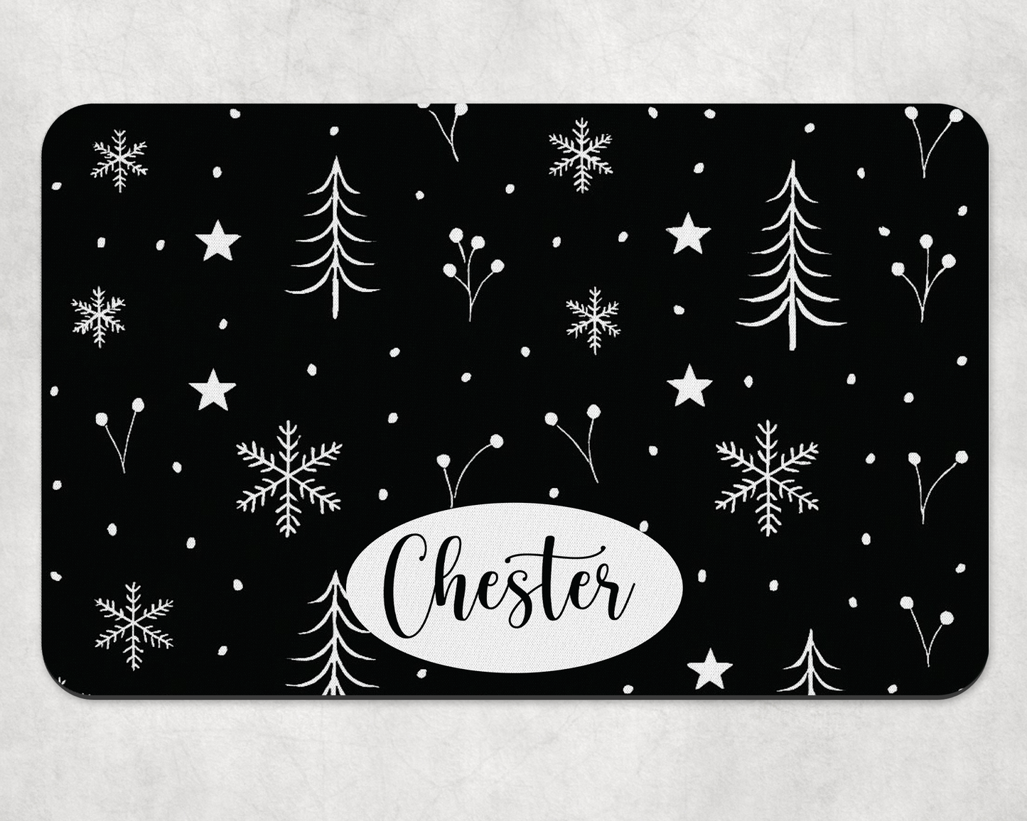 Personalised Pet Bowl Mat Scandi Style Christmas mat design