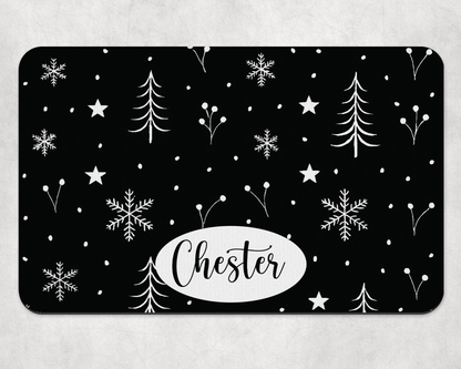 Personalised Pet Bowl Mat Scandi Style Christmas mat design