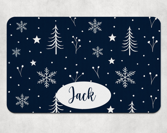 Personalised Pet Bowl Mat Scandi Style Christmas mat design