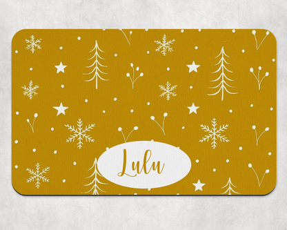 Personalised Pet Bowl Mat Scandi Style Christmas mat design