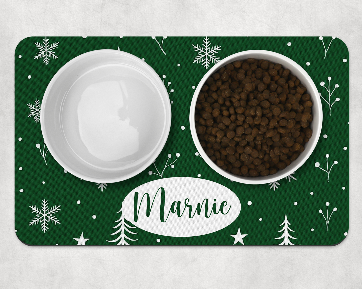 Personalised Pet Bowl Mat Scandi Style Christmas mat design