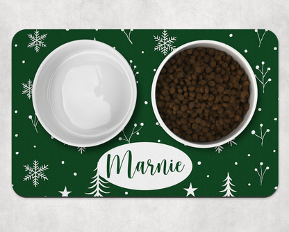 Personalised Pet Bowl Mat Scandi Style Christmas mat design