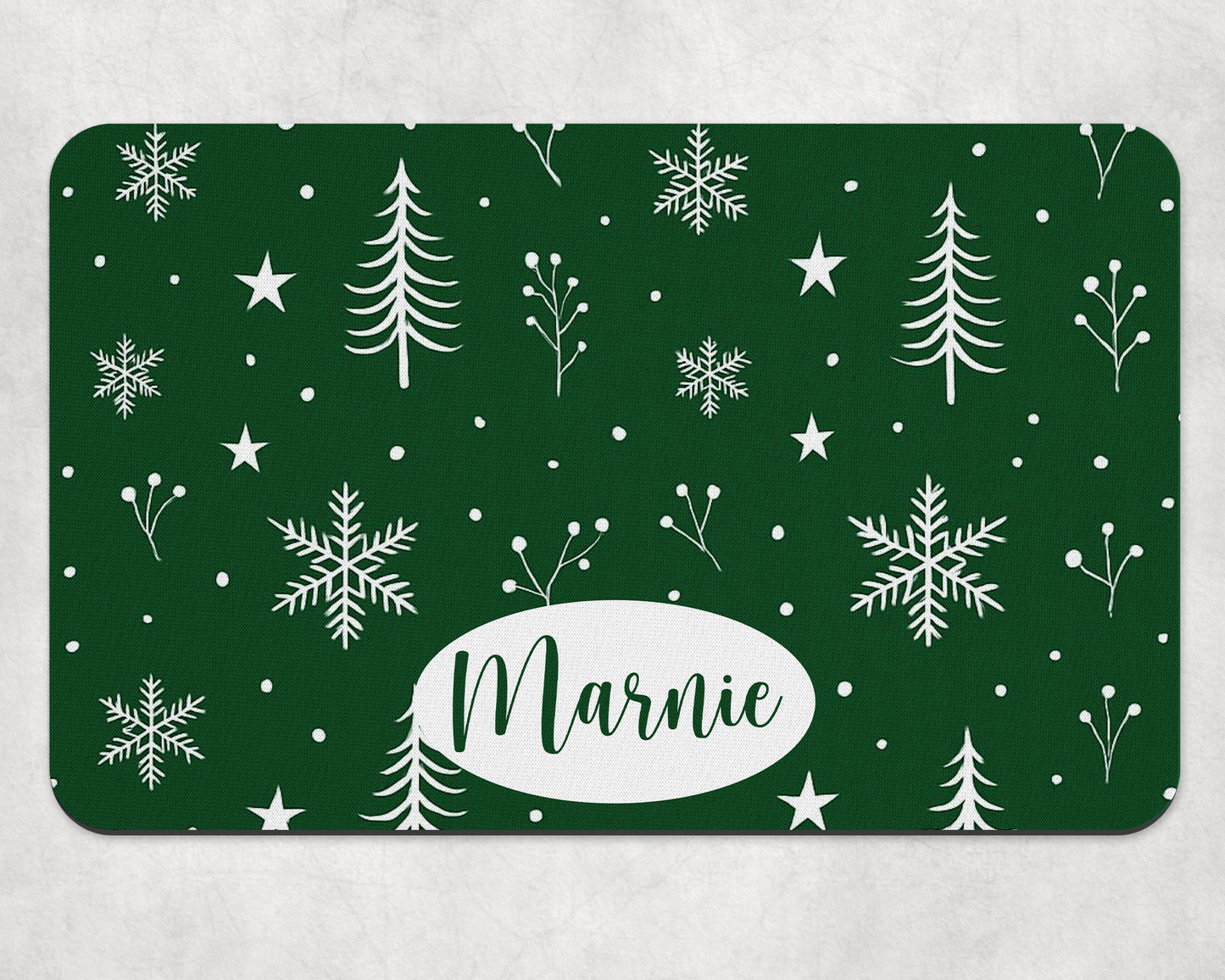 Personalised Pet Bowl Mat Scandi Style Christmas mat design