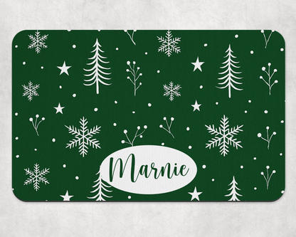 Personalised Pet Bowl Mat Scandi Style Christmas mat design