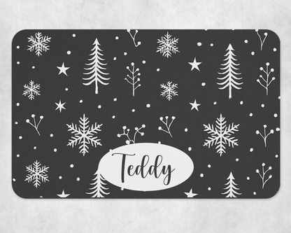 Personalised Pet Bowl Mat Scandi Style Christmas mat design