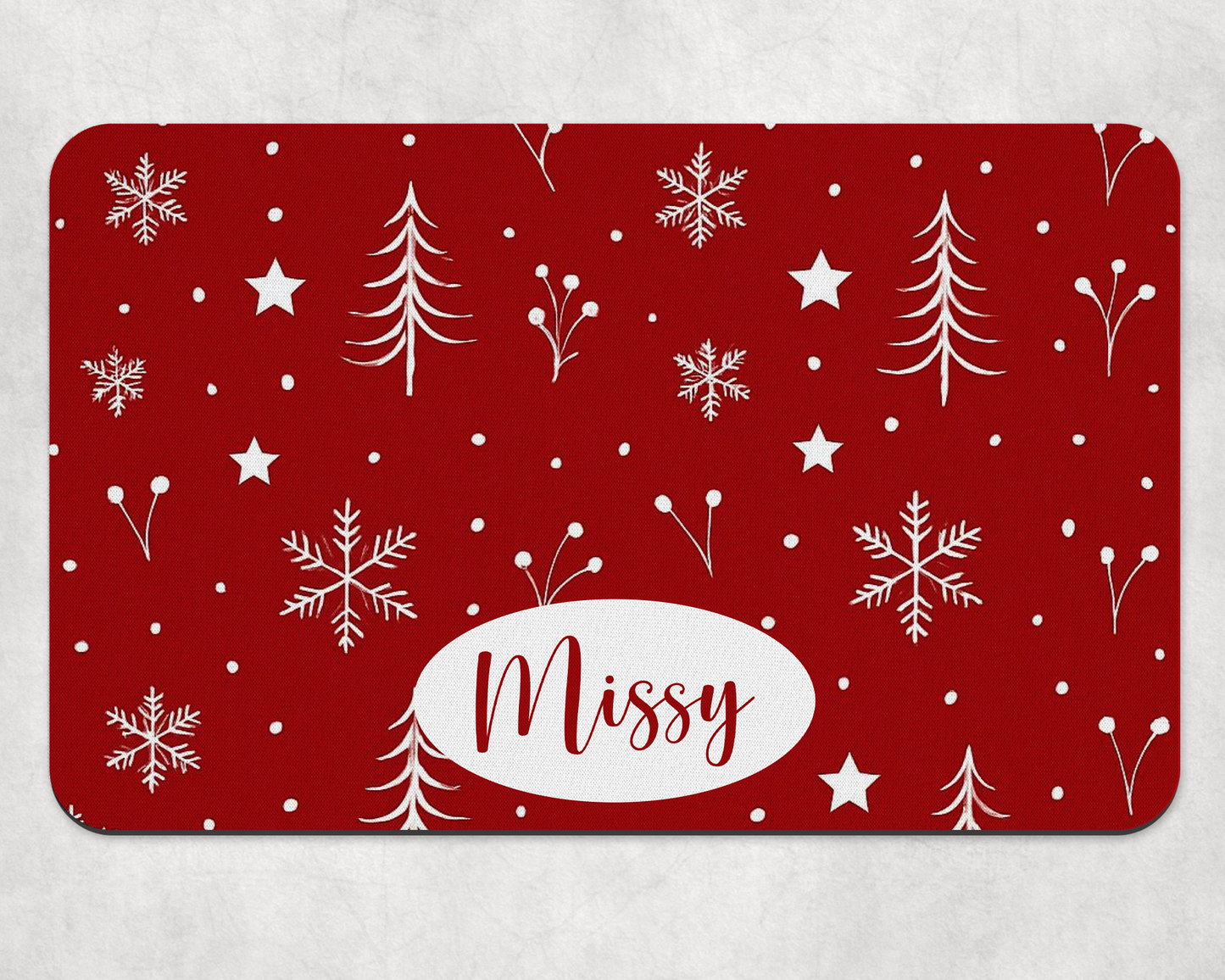 Personalised Pet Bowl Mat Scandi Style Christmas mat design